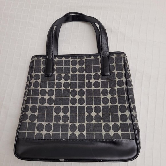 Black and grey patterned satchel. - Picture 3 of 8